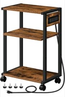 HOOBRO 3-Tier Industrial Printer Stand with Chargi