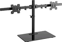 WALI, Free Standing Dual Monitor Stand with Glass