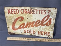 Old metal camel cigarette advertising, Sign