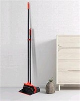 Yanxus 52" Long Handle Broom with Dustpan, Black/O