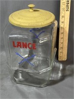 Lance advertising jar with lid