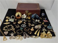 Vintage Jewelry Box full Of Costume Jewelry, 7