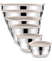 Mixing Bowls with Airtight Lids 6 Piece Stainless