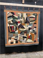 Early Hand Sewn 1900s Crazy Quilt.