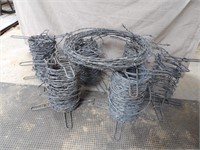 6 Partial Spools of 2-Barb Barbed Wire & Sm Roll
