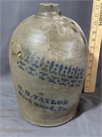 BB Taylor, Richmond Virginia stoneware jug with