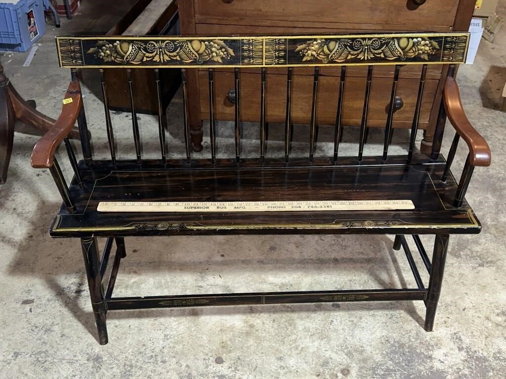 Hitchcock style deacons bench