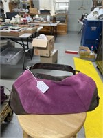 kenneth cole purple suede leather snap bag