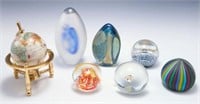 Lot of Assorted Paperweights, Some Signed.