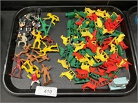 Plastic Farm Animal, Cowboy, Soldier Toys.