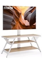 FITUEYES White TV Stand with Mount 3 Tier for 32-6