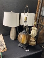 Vintage Glass Lamp, Victorian Style Lamp.