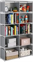 JIUYOTREE 6-Tiers Portable Bookshelf with Fabric C