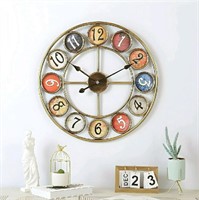 GUDEMAY, 24" Wall Clock, Creative Retro Vintage Ru