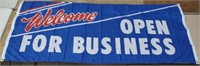 Welcome Open For Business 8'x3' Banner