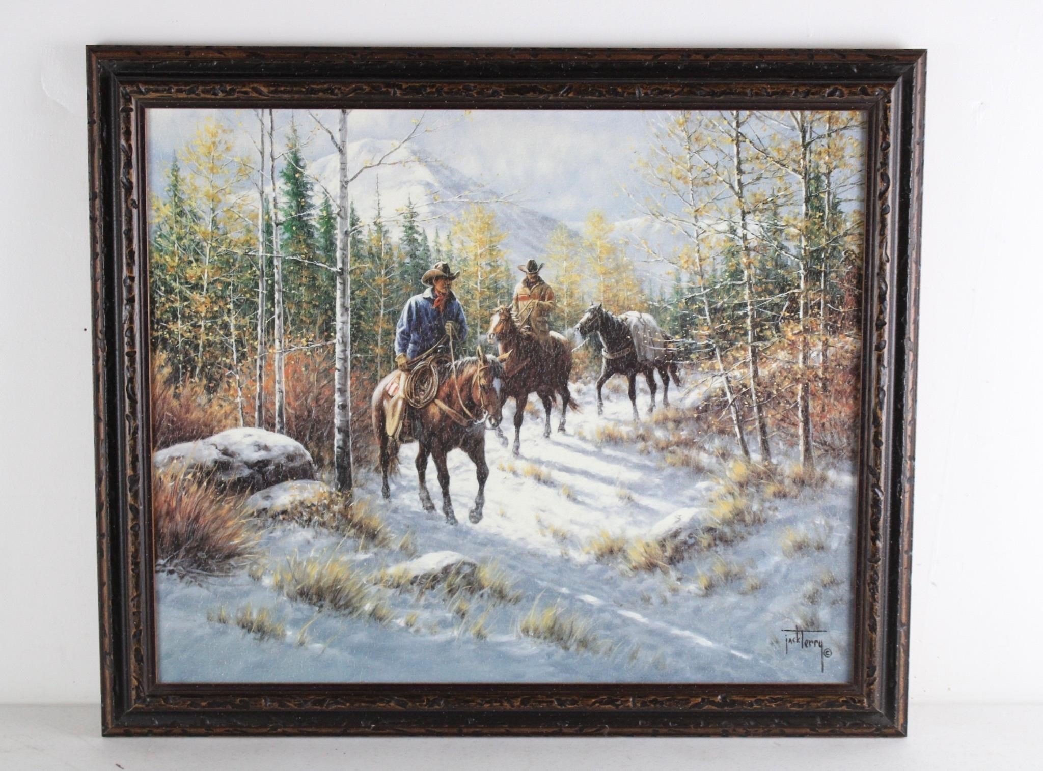 Jack Terry "Early Snow" Western Canvas Art Print