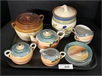 Japan Tea Set, Portugal Pottery Lidded Jar.