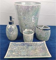 Mosaic Glass Bathroom Accessories Set (5pcs)