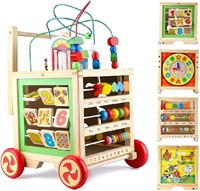 Wondertoys Wooden Activity Cube Toys with Bead Maz