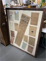 large framed picture - vintage paper