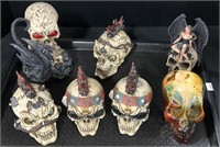 7 Small Decorative Skulls.
