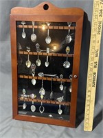 Souvenir spoons with display case
