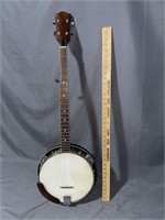 Five string solid back banjo