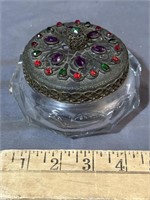 Heisey jeweled vanity jar