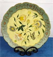Floral Design Plate on Stand