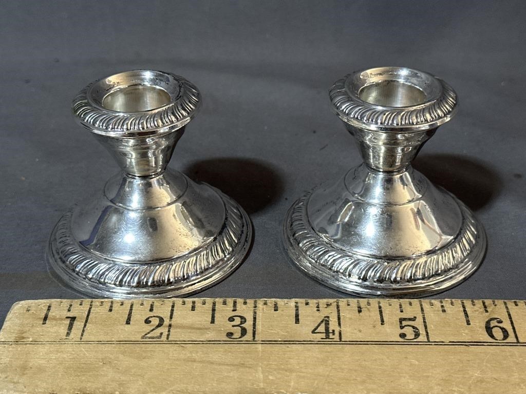 Weighted sterling silver candle holders