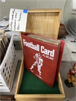 cooperstown collectors oak box w football cards