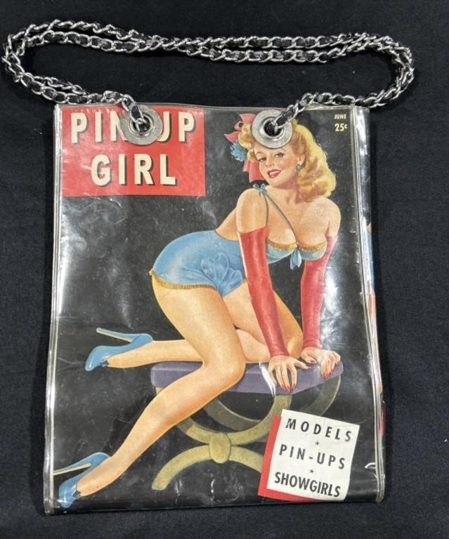 Vintage Pin-Up Girl Tote Bag Purse.