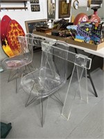 lucite chairs and tressles