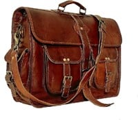 VC 18 Inch Vintage Handmade Leather Messenger Bag,