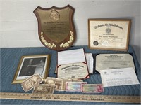 Paper lot, including foreign money, certificate