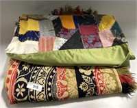 Early Coverlet and Crazy Quilt.