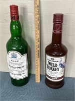 J&B and wild, turkey, advertising plastic bottles