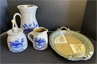 Stoneware Pottery and Serving Tray.