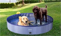 Funyole Foldable Dog Pool with Pool Cover, 120cm×3
