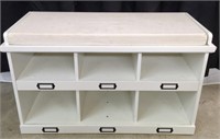 Padded Bench Seat w/ Cubby Holes/Shoe Rack