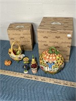 Jim Shore basket of plenty and pumpkin covered