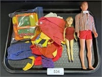 Vintage Ken & Skipper Dolls w/ Accessories.