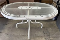 Glass Top Aluminum Patio Table.
