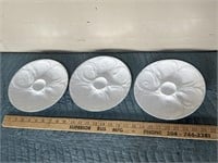 Three matching oyster plates