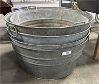 (5) Round Galvanized Tubs.