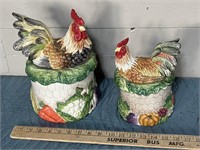 Fitz and Floyd rooster canisters