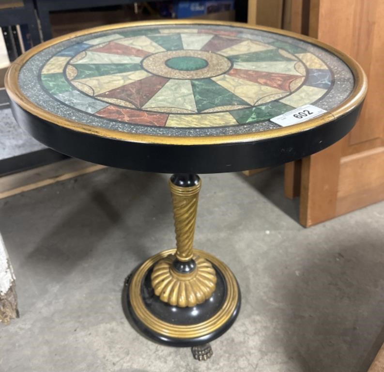 Classical Italian Faux Marble Parlor Table.