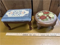 Pair of needlepoint stools