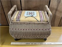 Vintage wicker style sewing basket/stool