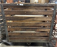 Rustic Industrial Rolling Wooden Crate.
